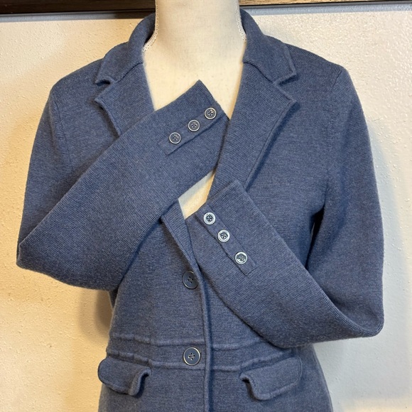 Talbots Blue Merino Wool Sweater Jacket - Picture 11 of 11